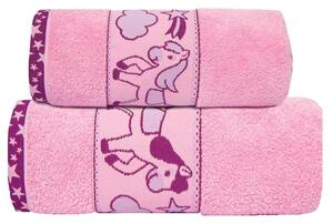 GRENO Detské uteráky, osušky PONY ružová Bavlna 50x60 cm