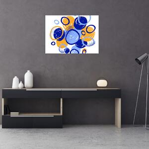 Sklenený obraz - Svetlý motív s kruhmi (70x50 cm)