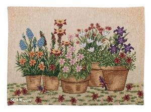 SCAN QUILT Gobelínové prestieranie - 6523 kvetináče s bylinkami Bavlna/polyester 32x48 cm prestieranie