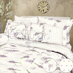Entuzia Posteľné obliečky Lavender biele s bodkami Krep 1x70x90,1x140x200 cm