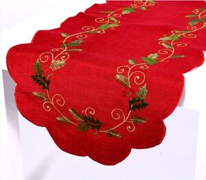 Praktik Vianočný obrus CY6116-86-3-V červená Polyester 40x90 cm