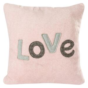 Eurofirany Dekoračná obliečka - LOVE - ružová Polyester 45x45 cm