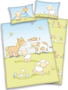 Herding Posteľné obliečky do postieľky Baby Farma Bavlna 1x40x60,1x100x135 cm