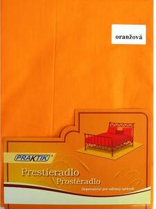 EVENIT Bavlnené klasické prestieradlo oranžové s gumičkou oranžová Bavlna 90x200 cm