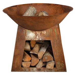 Kovové ohnisko so zásobníkom na drevo Esschert Design Camping