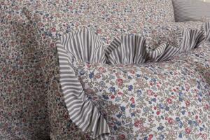 Zdeňka Podpěrová Posteľné obliečky Flores/šedý prúžok Bavlna 40x40 cm