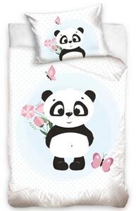 Carbotex Bambusové posteľné obliečky Roztomilá Panda Bavlna/Bambus 1x40x60,1x100x135 cm