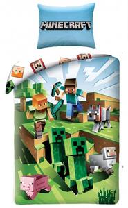 Halantex Posteľné obliečky Minecraft Farma MNC-129BL Bavlna 1x70x90,1x140x200 cm