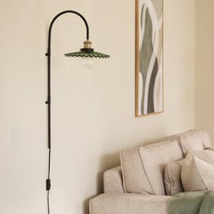 Globen Lighting nástenné svetlo COBBLER, zelená, výška 75 cm, sklo, Čierna, Obývacia izba / jedáleň, Sklo, Dizajn, Nástenné svietidlo