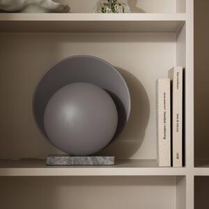 Globen Lighting stolová lampa ORBIT, sivá, mramor, výška 32 cm, Hliník / sivá / zinok, Obývacia izba / jedáleň, Kameň, Dizajn, Stojacie svietidlo