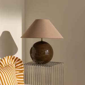 Globen Lighting stolová lampa IRIS, hnedá, výška 45 cm, Hnedá / hrdzavá, Obývacia izba / jedáleň, Textil / látka / hodváb, Škandinávsky, Stojacie svietidlo