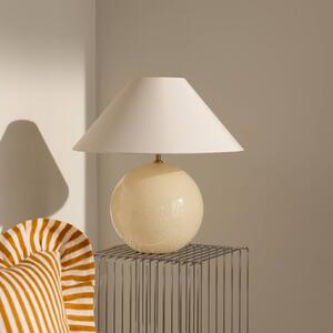 Globen Lighting stolová lampa IRIS, krémová, výška 45 cm, Krémová / jantárovo žltá, Obývacia izba / jedáleň, Textil / látka / hodváb, Škandinávsky, Stojacie svietidlo