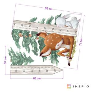 INSPIO-textilná prelepiteľná nálepka - Detská nálepka na stenu - nalepovací meter z kolekcie Forest