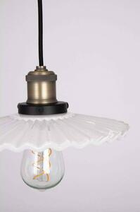 Globen Lighting závesné svietidlo COBBLER, biele, Ø 25 cm, Biela / opálová, Obývacia izba / jedáleň, Sklo, Vintage, Závesné svietidlo