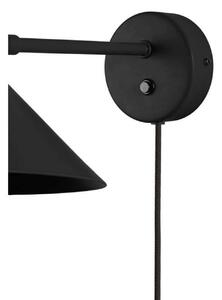 Globen Lighting nástenné svetlo Cannes, čierne, Ø 20 cm, Čierna, Obývacia izba / jedáleň, kov, Škandinávsky, Nástenné svietidlo
