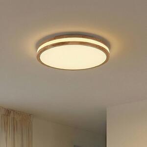 Stropné LED svetlo Lindby Emiva, 50 cm, svetlé drevo,, Svetlé drevo, Obývacia izba / jedáleň, Drevo, Moderný, Závesné svietidlo