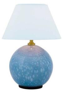 Globen Lighting Akumulátorová stolová lampa IRIS, modrá, výška 23 cm, Modrá, Obývacia izba / jedáleň, Textil / látka / hodváb, Vintage, Stojacie svietidlo