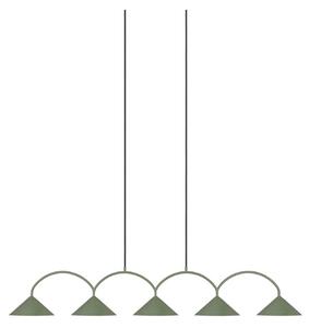 Globen Lighting závesné svietidlo CURVE 5, zelené, 5-pl., 165 cm, Zelená, Obývacia izba / jedáleň, kov, Vintage, Závesné svietidlo