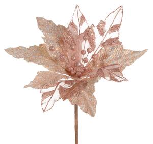 Dekoračný vianočný kvet 30x15 cm púdrová
