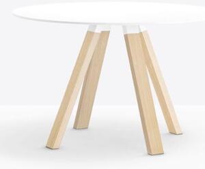 PEDRALI - Stôl ARKI 5/2 - okrúhla stolová doska s dreveným podstavcom