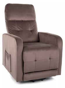 Polohovacie kreslo Lennox II Velvet, hnedá