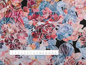 Biante Dekoračný štvorcový obrus Rongo RGP-503 Červeno-modré kvety 40x40 cm