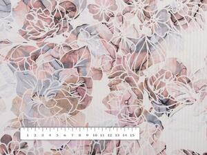 Biante Dekoračný obdĺžnikový obrus Rongo RGP-501 Ružovo-fialkové kvety na bielom 50x100 cm