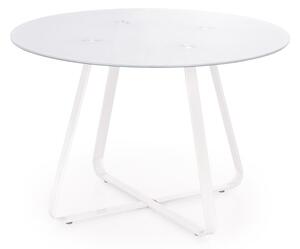 Halmar Jedálenský stôl Looper, sklo/biely
