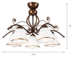 Brilagi - LED Prisadený luster ANTICO 5xE27/60W/230V bronz patina