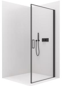 CERANO - Sprchové krídlové dvere Porte L/P - čierna matná, transparentné sklo - 90x195 cm