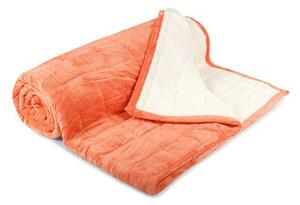 SLEEPWELL Teplá deka SLEEP WELL ovečka prešívaná oranžová Mikroplyš 150x200 cm