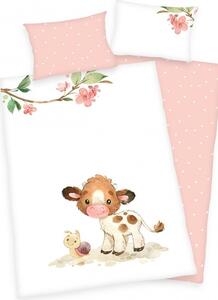 Herding Posteľné obliečky do postieľky Malá kravička Bavlna 1x40x60,1x100x135 cm