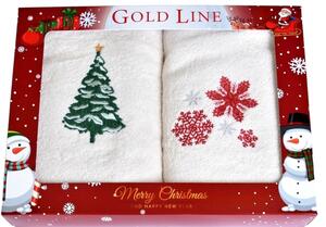 EVENIT Vianočné Uteráky v darčekovom balení 06 biele biela Bavlna 2ks 50x100 cm