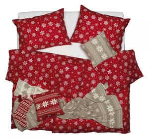SCAN QUILT Posteľné vianočné obliečky s vločkami 9065/1 Bavlna 1x70x90,1x140x200 cm