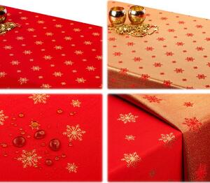 EVENIT Obrus teflónový Vločka - červeno zlatý červená Polyester 120x180 cm