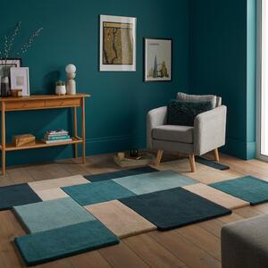Modro-béžový vlnený koberec 180x120 cm Abstract Collage - Flair Rugs