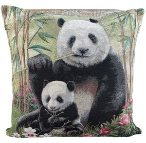 Vyrobené na Slovensku Gobelínová obliečka na vankúš 1123 Panda Bavlna/Acryl/Pes 45x45 cm