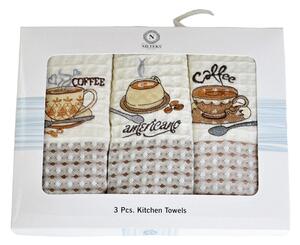 Dovoz EU Darčekové kuchynské utierky MERLIN 88 - Coffee Bavlna 3ks 50x70 cm