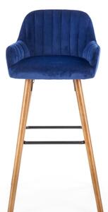 Halmar Barová stolička H-93, orech/tmavo modrá