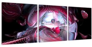 Obraz - Abstrakcie, vesmírne červy (s hodinami) (90x30 cm)