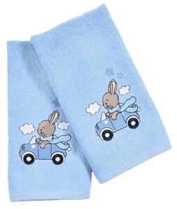 EVENIT Detské uteráky LILI 59 modrý so zajačikom modrá Bavlna 30x50 cm