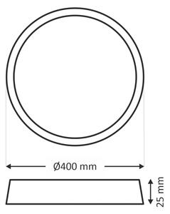 LED stropné svietidlo LED/32W/230V 3000/4000/6500K pr. 40 cm čierna