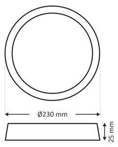 LED stropné svietidlo LED/18W/230V 3000/4000/6500K priemer 23 cm biela
