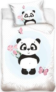 Carbotex Posteľné obliečky do postieľky Panda BABY226008 Bavlna 1x40x60,1x100x135 cm