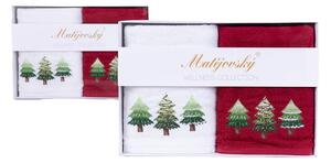 Matějovský Set uterákov s vianočným motívom - Zimný les červená Bavlna UNI