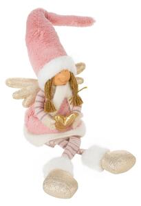 Eurofirany Vianočná bábika - anjel 83 cm sediaca, ružová 2 UNI