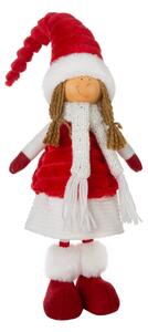 Eurofirany Vianočné dievča 52 cm s červenou čiapočkou a šálom UNI