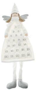Dakls Závesný textilný 120 cm adventný kalendár ANJEL bielo strieborný AV5027 UNI
