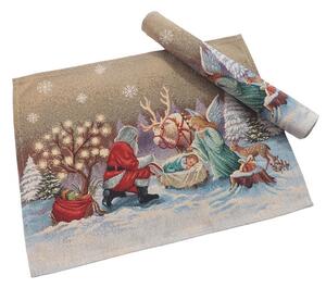 Vyrobené na Slovensku Prestieranie gobelínové vianočné 1211 dieťa v jasličkách Bavlna/Acryl/Pes 40x50 cm prestieranie