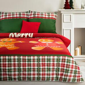 Eurofirany Bavlnené vianočné posteľné prádlo GINGER Bavlna 1x70x80,1x140x200 cm